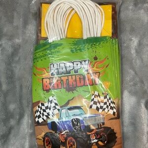 Monster Truck Birthday Party Bags - Green